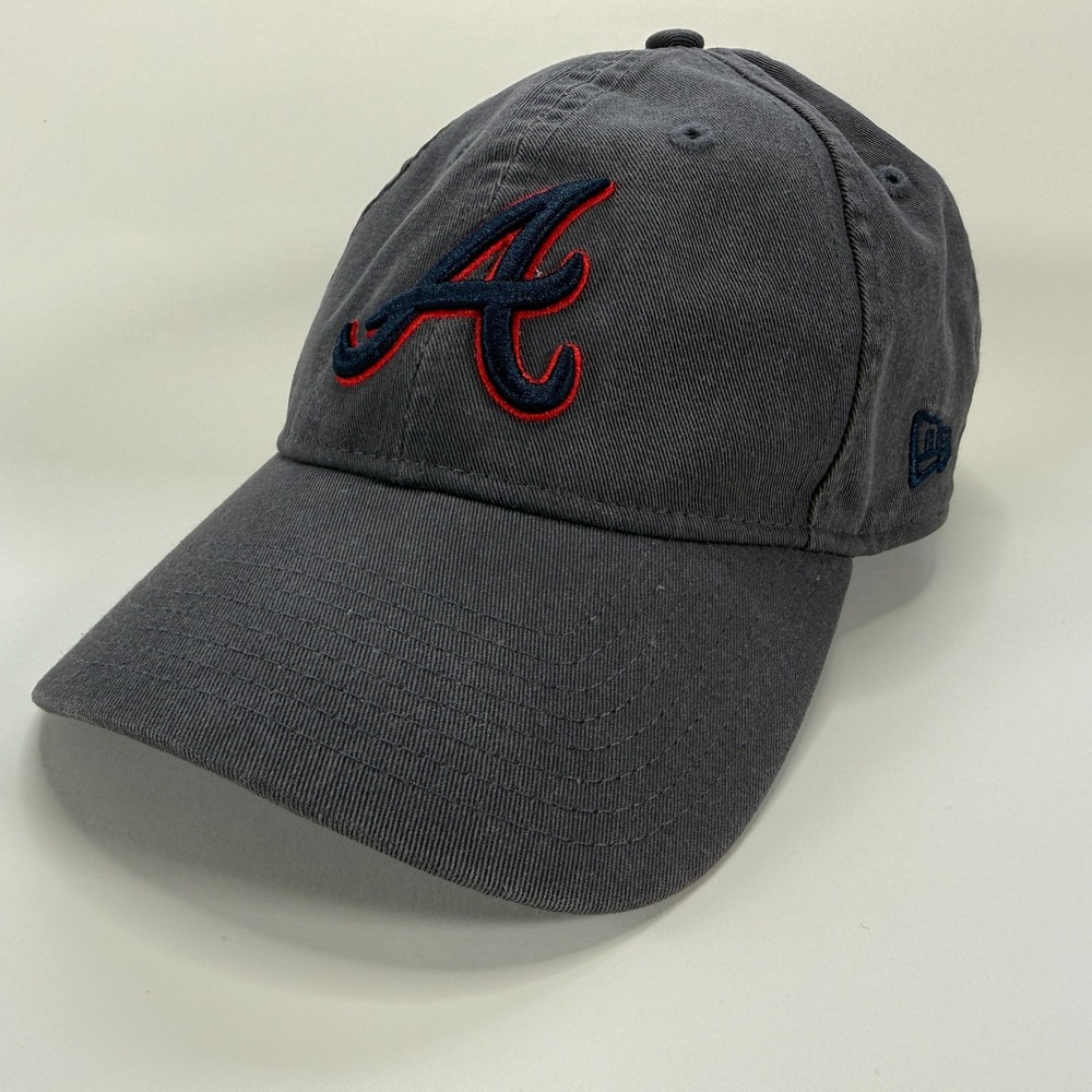 New Era 9Twenty Atlanta Braves Baseball Cap Gray Adjustable Strap Relaxed MLB